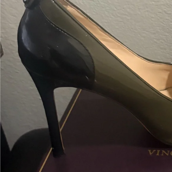 Vince Camuto Olive Green Tassel Heels - Picture 3 of 7